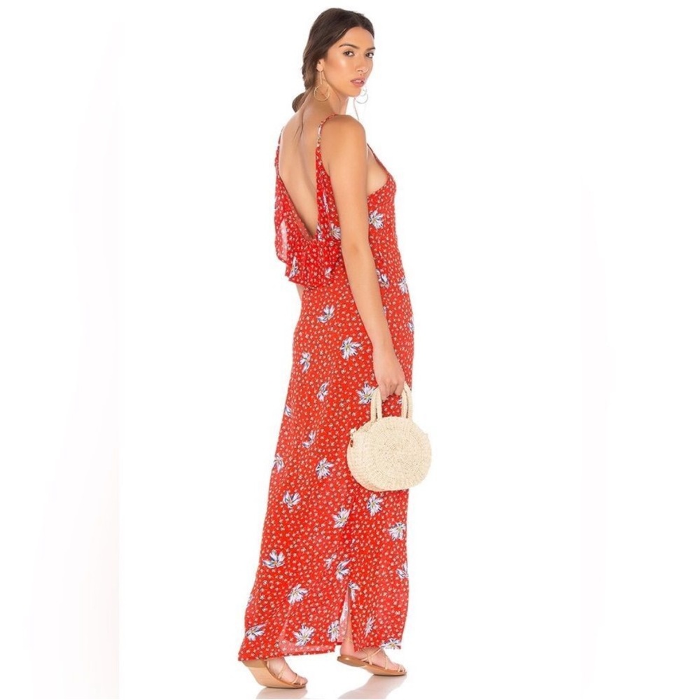 BEACH RIOT Mila Maxi Dress in Red and Blue XS NWOT